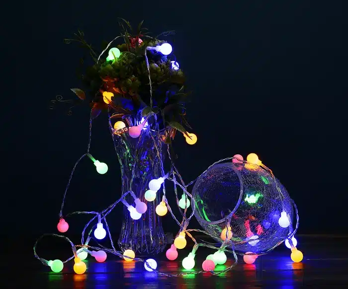 4M 40LED Colorful LED Battery Christmas Lights AA Battery Operated Fairy Ball Party Holiday Garland Flashing Bulb String Light 10
