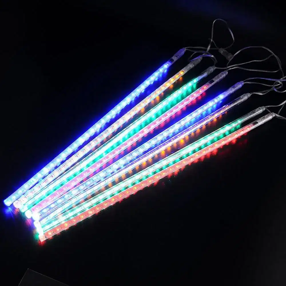 Tanbaby 30cm 8 Tube Meteor Shower Rain Tube Snowfall LED Light For Christmas Valentine Holiday Tree Garden Decoration 14