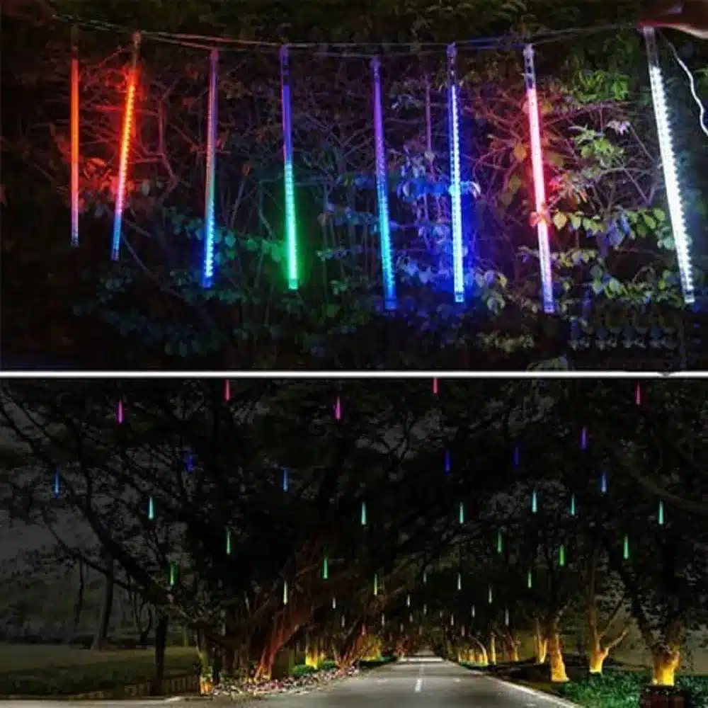 Tanbaby 30cm 8 Tube Meteor Shower Rain Tube Snowfall LED Light For Christmas Valentine Holiday Tree Garden Decoration 15