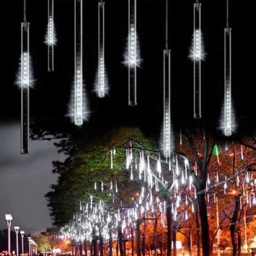 Tanbaby 30cm 8 Tube Meteor Shower Rain Tube Snowfall LED Light For Christmas Valentine Holiday Tree Garden Decoration 17