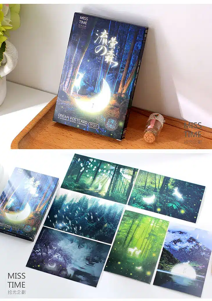 30 pcs/lot Vintage Luminous Card Marine Animals Postcard Landscape Greeting Card Christmas Card Message Gift Free Shipping 13