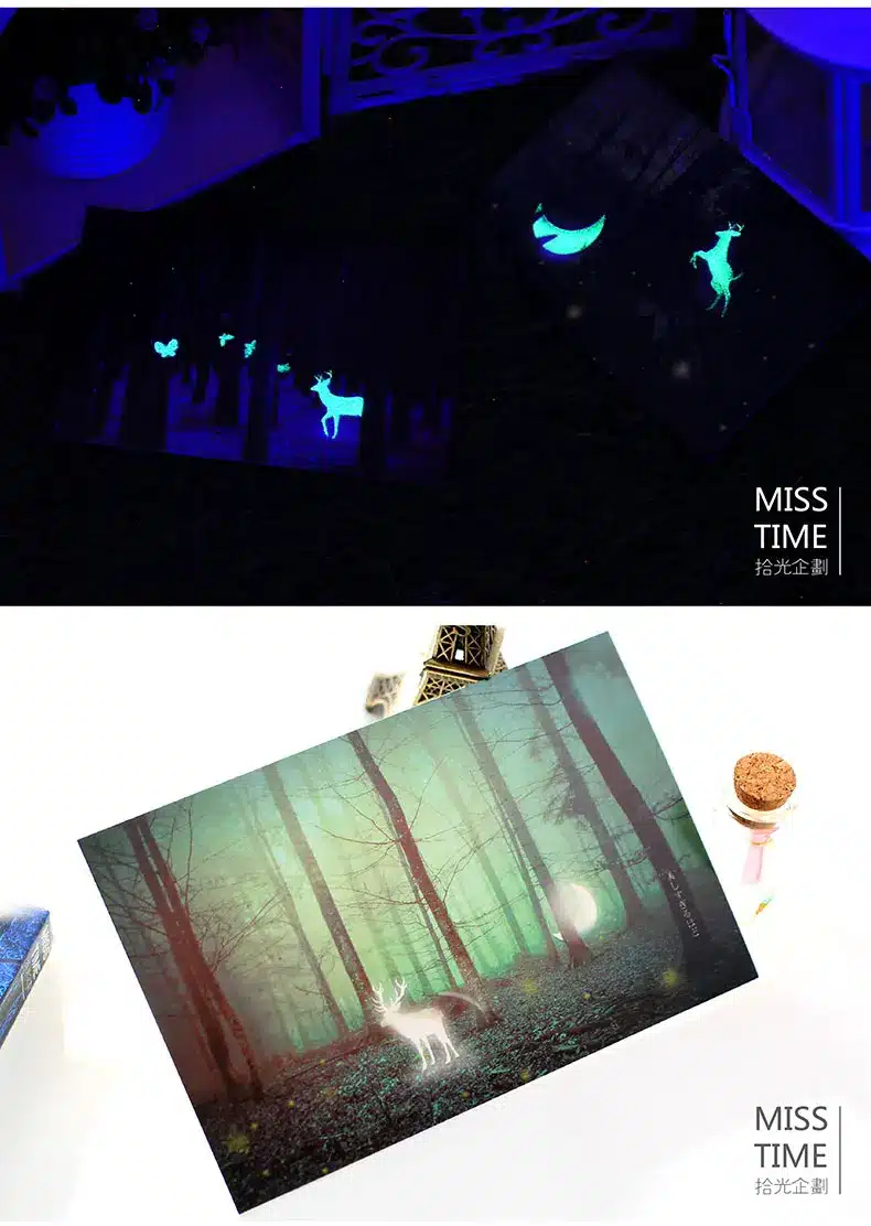 30 pcs/lot Vintage Luminous Card Marine Animals Postcard Landscape Greeting Card Christmas Card Message Gift Free Shipping 16