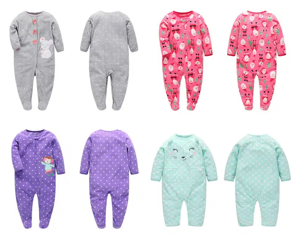 Christmas 2017 baby girl clothes ,Microfleece one pieces baby jumpsuits soft Pajamas , 0-24M baby clothing baby costumes romper 6