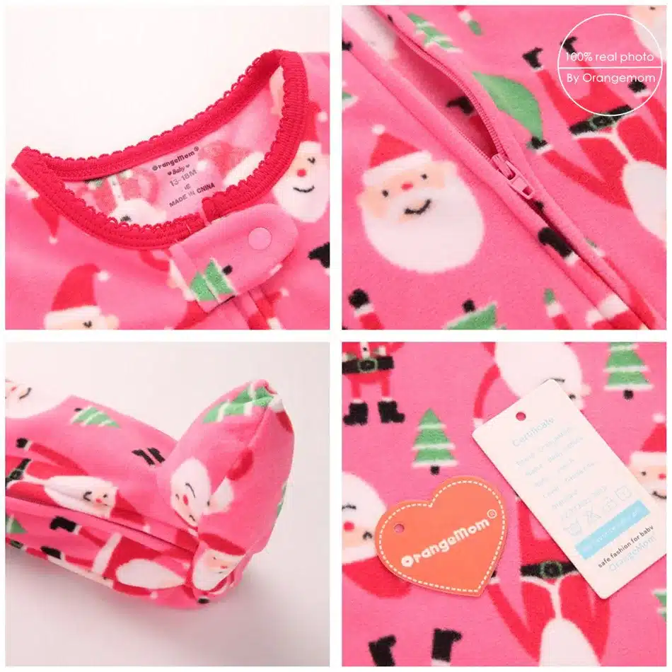 Christmas 2017 baby girl clothes ,Microfleece one pieces baby jumpsuits soft Pajamas , 0-24M baby clothing baby costumes romper 7