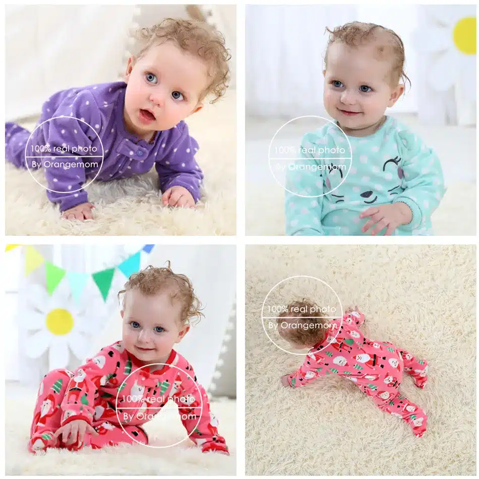 Christmas 2017 baby girl clothes ,Microfleece one pieces baby jumpsuits soft Pajamas , 0-24M baby clothing baby costumes romper 10