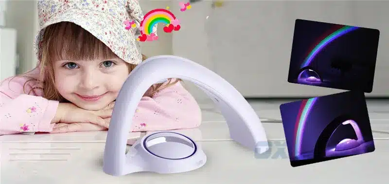 Amazing Baby Kids Children Child LED Rainbow Light Colorful Romantic Christmas Night Light Projector Lamp for Sleeping Bedroom 9