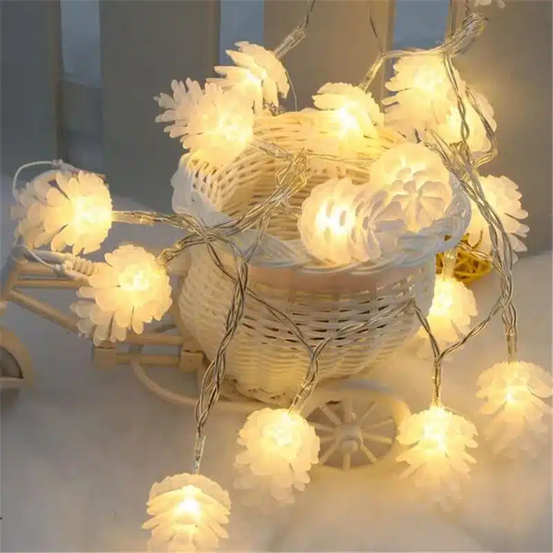 4M/20leds Colorful Modeling LED String Pinecone Flashing Christmas Lights Garlands for Holiday Party Wedding Decoration 9