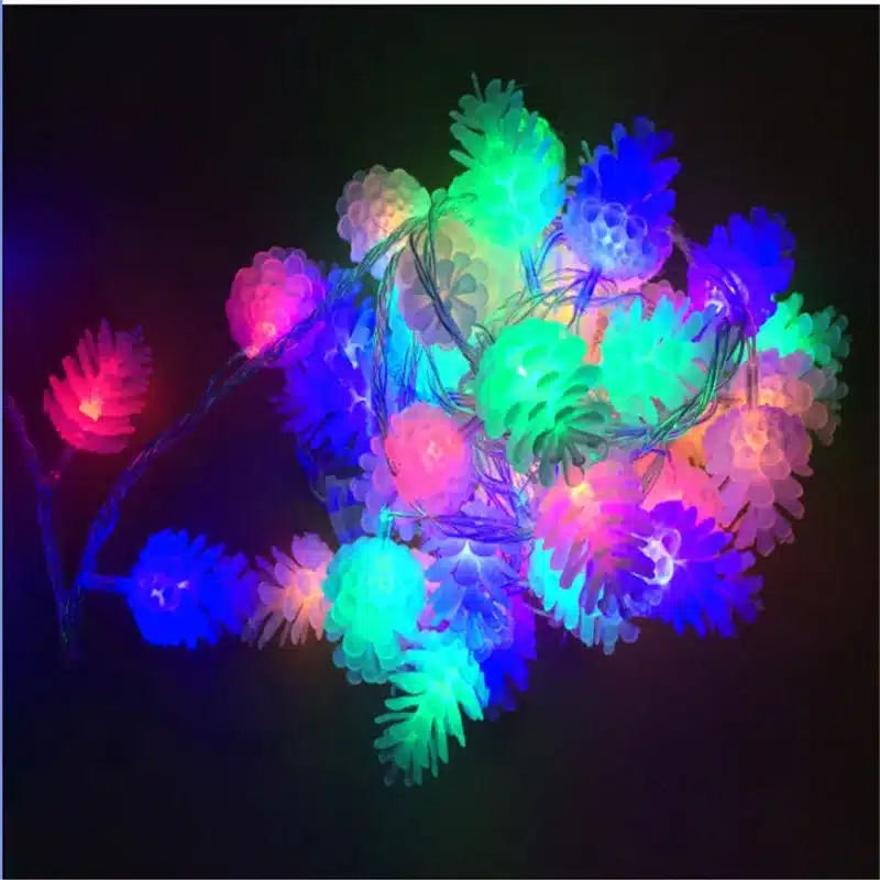 4M/20leds Colorful Modeling LED String Pinecone Flashing Christmas Lights Garlands for Holiday Party Wedding Decoration 12