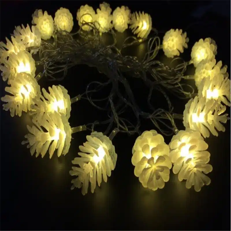 4M/20leds Colorful Modeling LED String Pinecone Flashing Christmas Lights Garlands for Holiday Party Wedding Decoration 15