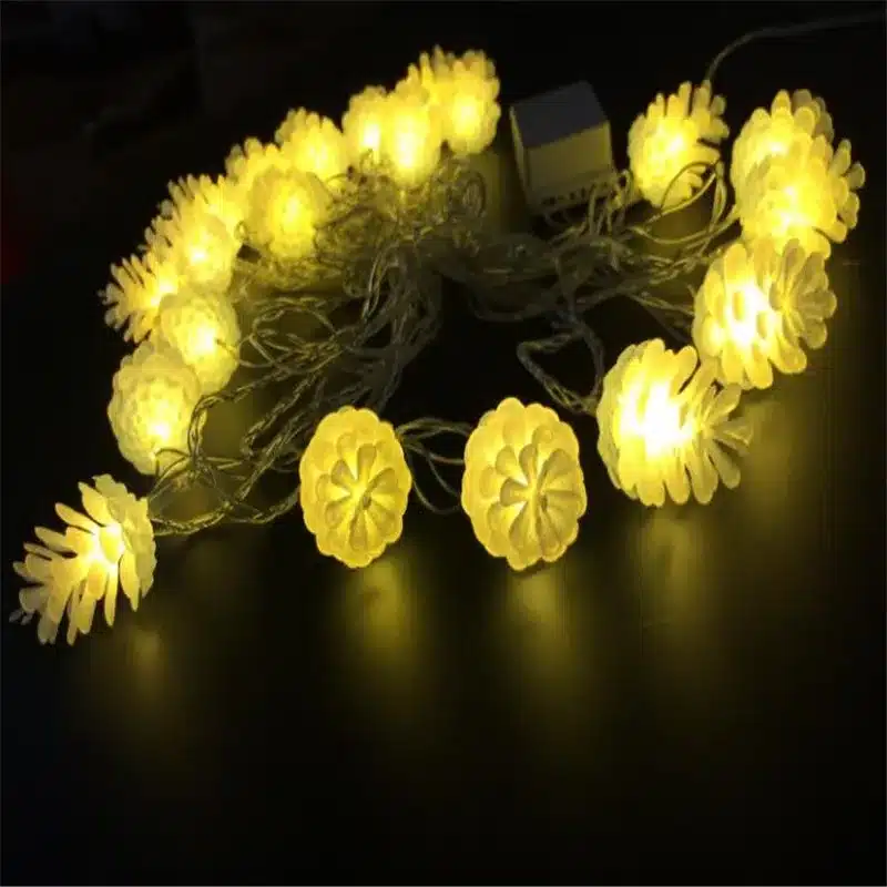 4M/20leds Colorful Modeling LED String Pinecone Flashing Christmas Lights Garlands for Holiday Party Wedding Decoration 16