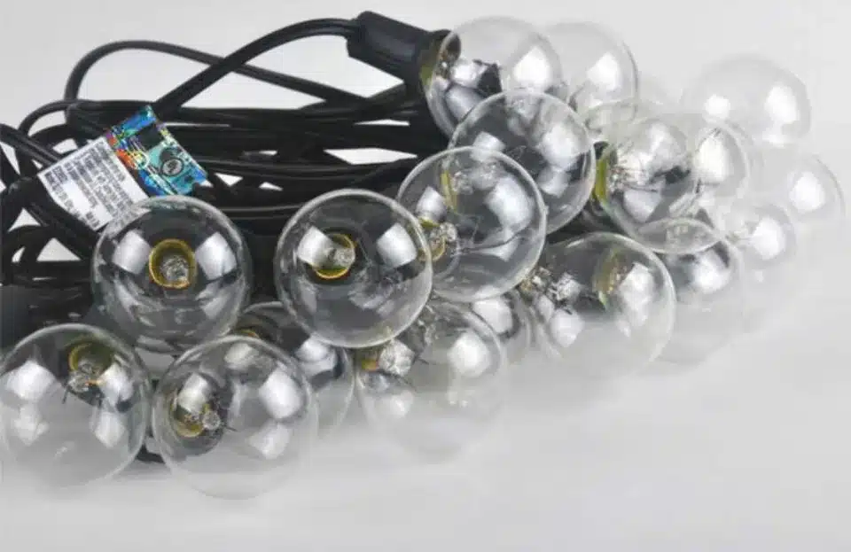 Patio Lights G40 Globe Party Christmas String Light,Warm White 25Clear Vintage Bulbs 25ft,Decorative Outdoor Backyard Garland 18