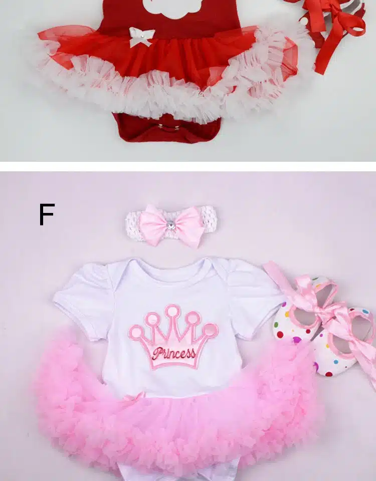 Christmas Baby Girl Infant 3pcs Clothing Sets Suit Princess Tutu Romper Dress/Jumpsuit Xmas Bebe Party Birthday Costumes Vestido 13