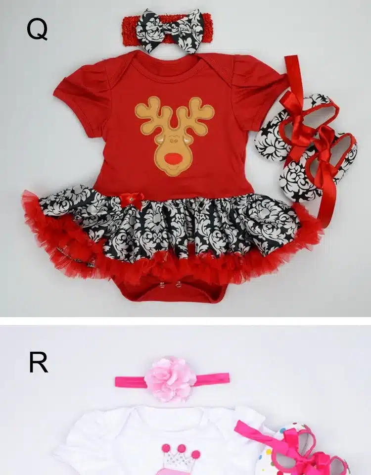 Christmas Baby Girl Infant 3pcs Clothing Sets Suit Princess Tutu Romper Dress/Jumpsuit Xmas Bebe Party Birthday Costumes Vestido 21