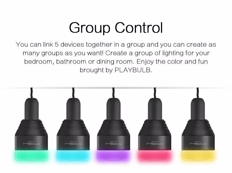 MIPOW Bluetooth Smart LED Light Bulbs APP Smartphone Group Controlled Dimmable Color Changing Decorative Christmas Party Lights 9