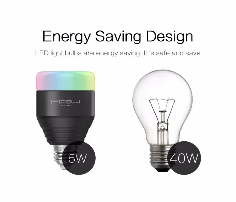 MIPOW Bluetooth Smart LED Light Bulbs APP Smartphone Group Controlled Dimmable Color Changing Decorative Christmas Party Lights 15