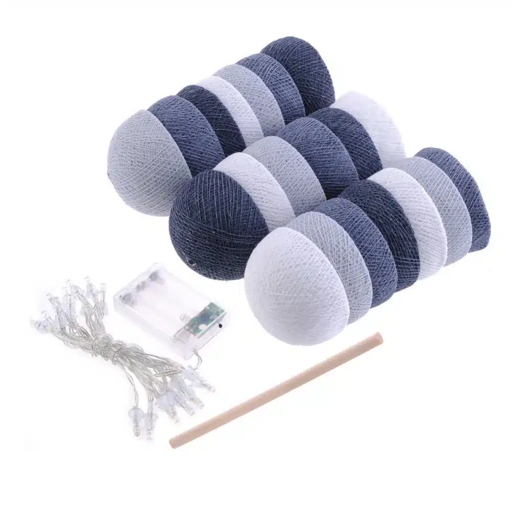 4 Colors 20Pcs/lot Led Cotton Ball String Light LED Garland Fairy Lights Christmas Lights For Party Wedding Bedroom Decoration 16