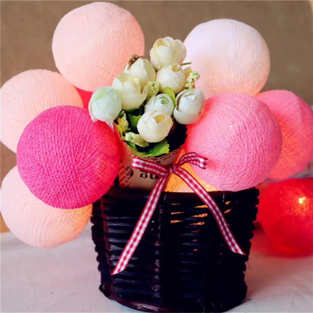 4 Colors 20Pcs/lot Led Cotton Ball String Light LED Garland Fairy Lights Christmas Lights For Party Wedding Bedroom Decoration 18