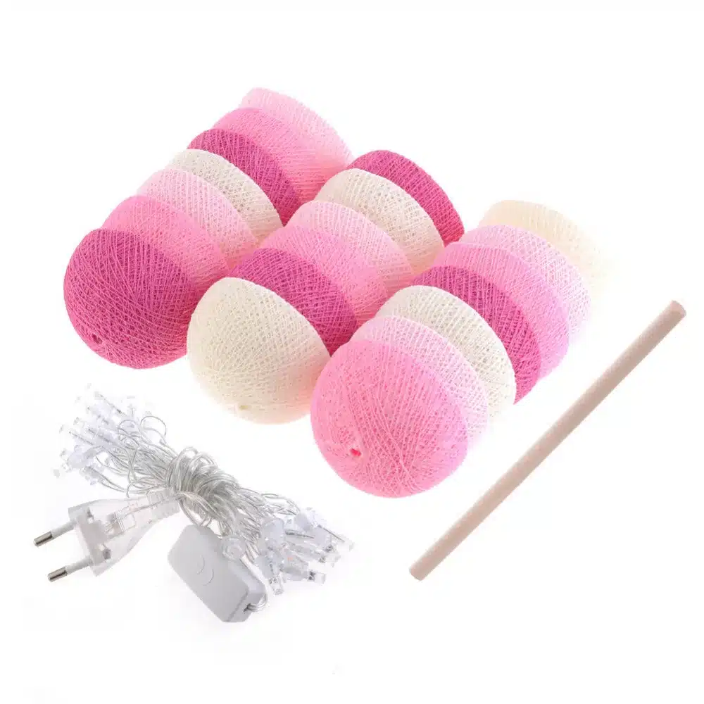 4 Colors 20Pcs/lot Led Cotton Ball String Light LED Garland Fairy Lights Christmas Lights For Party Wedding Bedroom Decoration 23