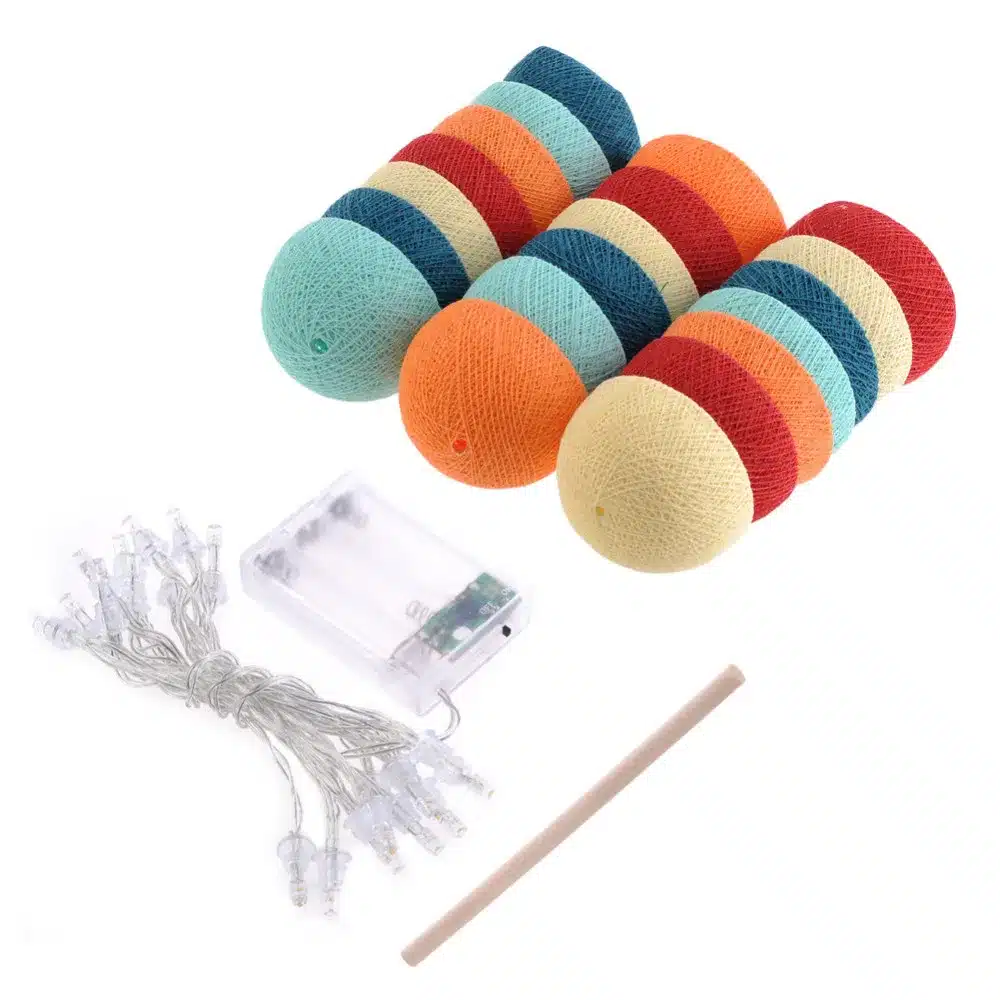 4 Colors 20Pcs/lot Led Cotton Ball String Light LED Garland Fairy Lights Christmas Lights For Party Wedding Bedroom Decoration 33
