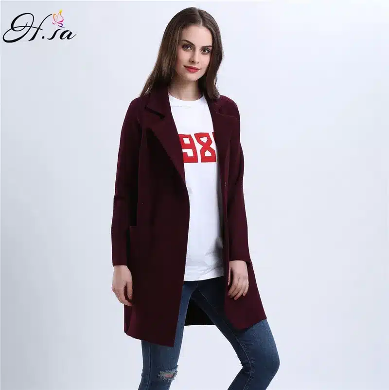H.SA 2016 Winter Long Sweater Coat for Women Turn Down Formal Long Cardigans Christmas Sweaters Oversized Coat Knitted camisola 15