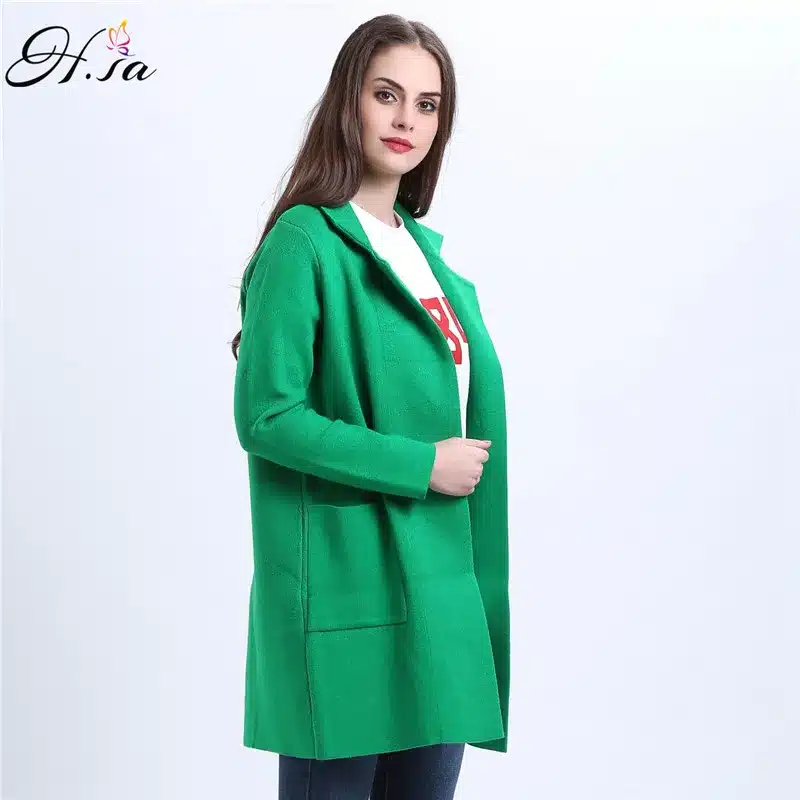 H.SA 2016 Winter Long Sweater Coat for Women Turn Down Formal Long Cardigans Christmas Sweaters Oversized Coat Knitted camisola 24