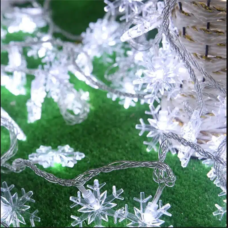 4M 20Leds Christmas Tree Snow Flakes Led String Fairy Light Xmas Party Home Wedding Garden Garland Christmas Decorations 9