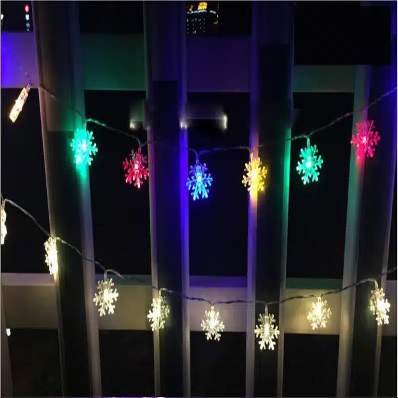 4M 20Leds Christmas Tree Snow Flakes Led String Fairy Light Xmas Party Home Wedding Garden Garland Christmas Decorations 13