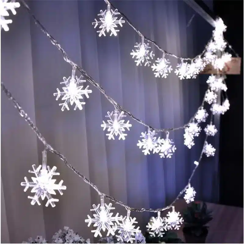 4M 20Leds Christmas Tree Snow Flakes Led String Fairy Light Xmas Party Home Wedding Garden Garland Christmas Decorations 12