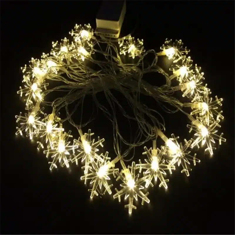 4M 20Leds Christmas Tree Snow Flakes Led String Fairy Light Xmas Party Home Wedding Garden Garland Christmas Decorations 17