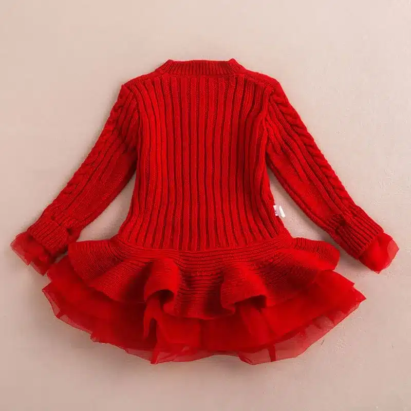 Thick Warm Girl Dress 2017 Christmas Wedding Party Dress Knitted Chiffon Winter Kids Girls Clothes Children CLothing Girl Dress 22