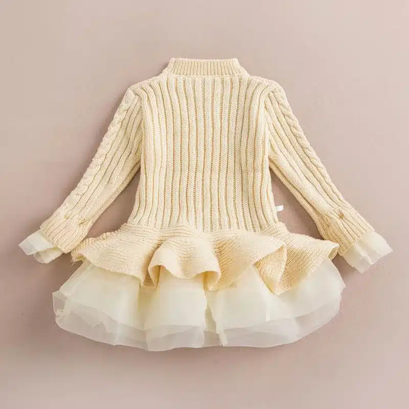 Thick Warm Girl Dress 2017 Christmas Wedding Party Dress Knitted Chiffon Winter Kids Girls Clothes Children CLothing Girl Dress 25