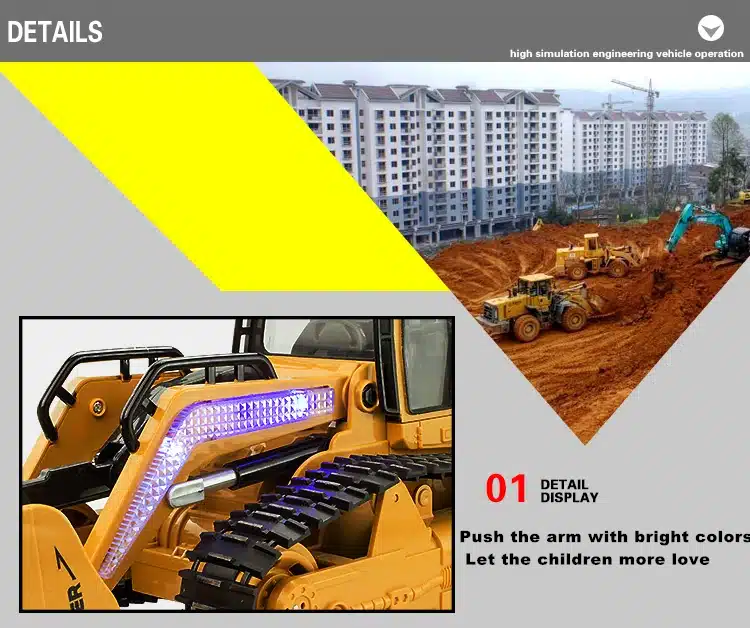 2017 new RC Truck 6CH Bulldozer Caterpillar Track Remote Control Simulation Engineering Truck Christmas Gift Construction Model 13