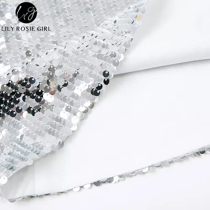 Deep V Neck Autumn Silver Sequined Backless Sexy Dress Women Off Shoulder Mini Dress Christmas Party Club Strap Dresses Vestidos 23