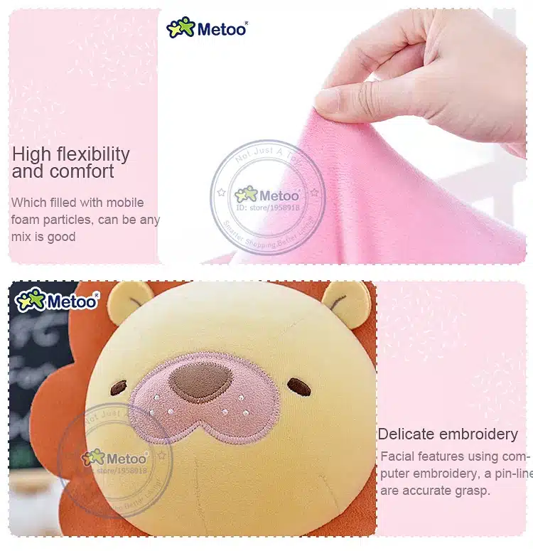 7.5 Inch Plush Sweet Lovely Stuffed Baby Kids Toys for Girls Birthday Christmas Gift 19cm Lion Rabbit Bear Panda Metoo Doll 17