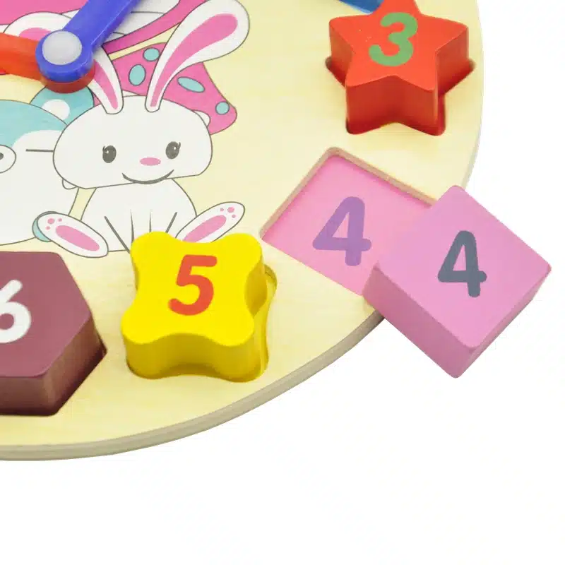 Wooden Blocks toys Digital Geometry Clock Toy Children's Montessori Educational Toy For Baby Boy Girl Gift 15