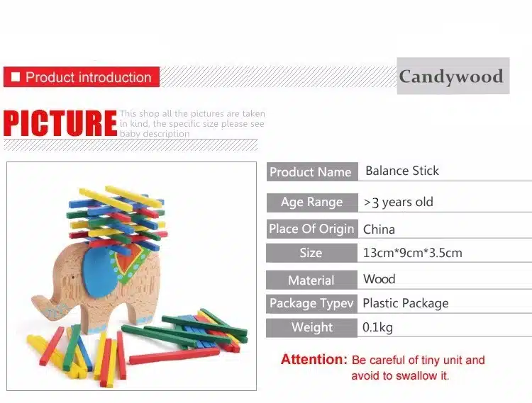 2017 New Elephant/Camel Balance Wood Toy for Children Wooden Blocks Toys Game For Children Montessori toys 11