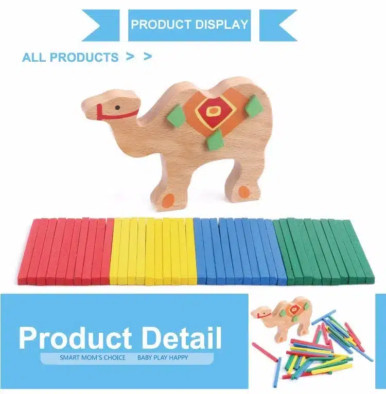 2017 New Elephant/Camel Balance Wood Toy for Children Wooden Blocks Toys Game For Children Montessori toys 12