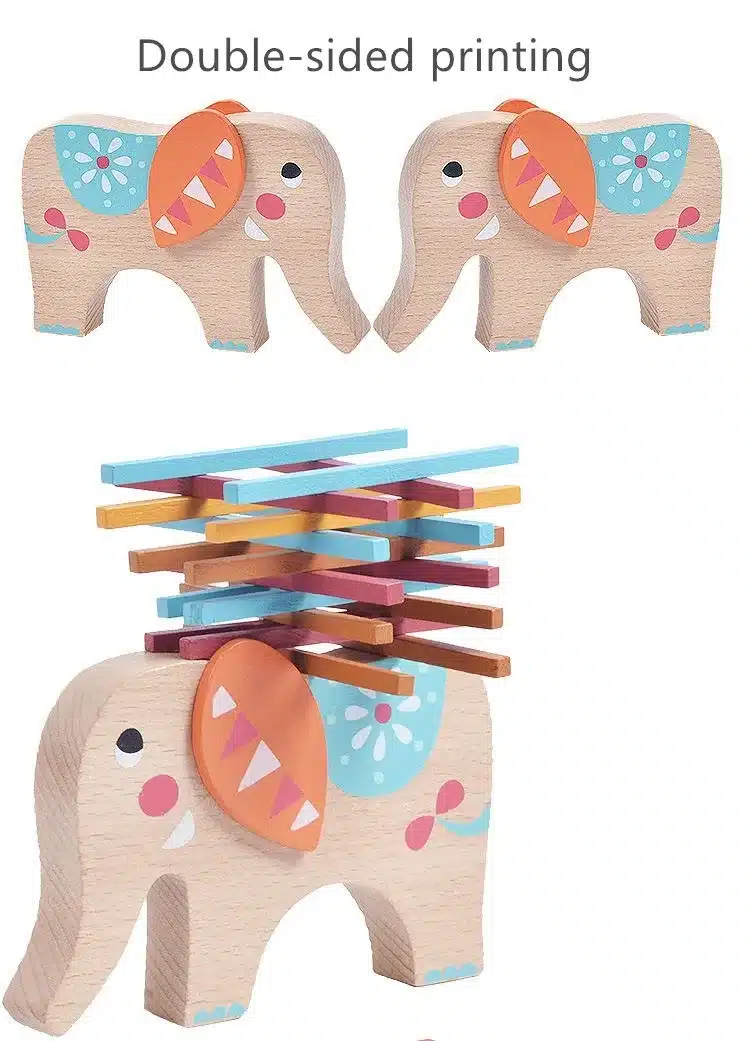 2017 New Elephant/Camel Balance Wood Toy for Children Wooden Blocks Toys Game For Children Montessori toys 17
