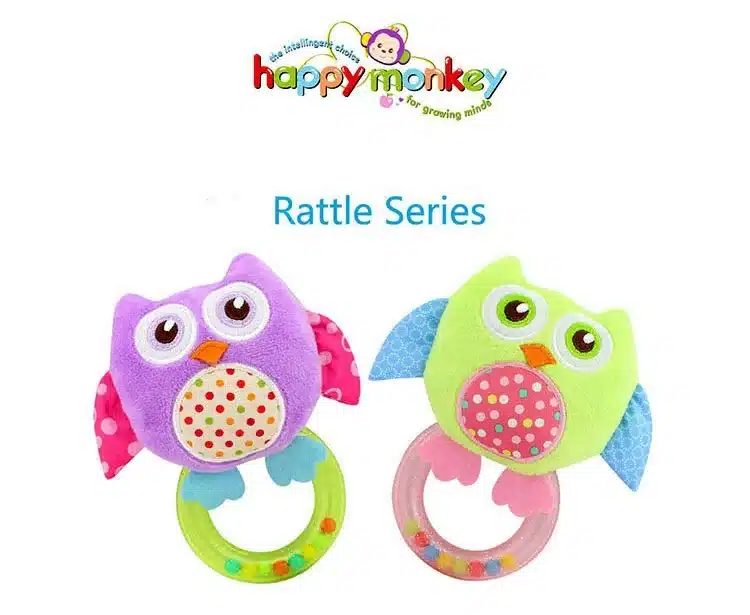 0-3 Y Baby Rattle hand Bell Toy 5 Style Owl Bird Chicken Animals Plush Happy Monkey Gift WJ290 24