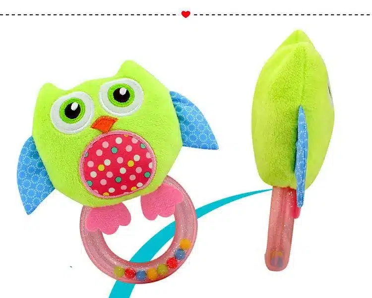 0-3 Y Baby Rattle hand Bell Toy 5 Style Owl Bird Chicken Animals Plush Happy Monkey Gift WJ290 27
