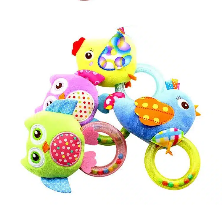 0-3 Y Baby Rattle hand Bell Toy 5 Style Owl Bird Chicken Animals Plush Happy Monkey Gift WJ290 33