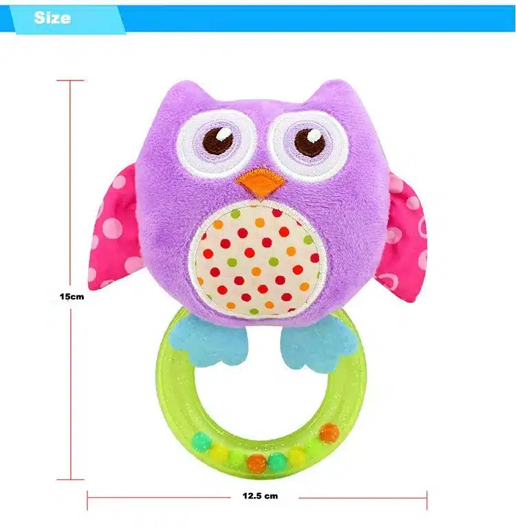 0-3 Y Baby Rattle hand Bell Toy 5 Style Owl Bird Chicken Animals Plush Happy Monkey Gift WJ290 38