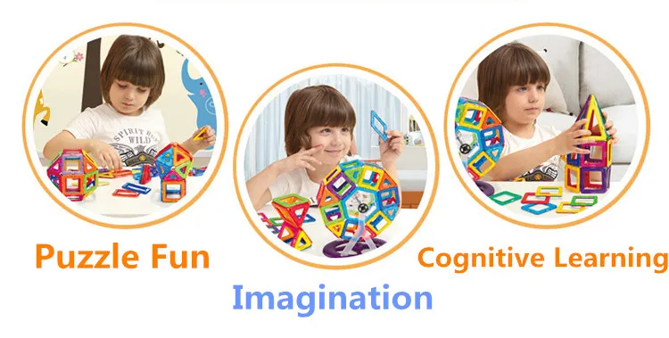107 PCs Big Size Magnetic Designer Building Blocks Model & Building Toys Brick Enlighten Bricks Magnetic Toys for Children 19