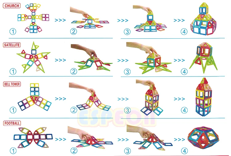 107 PCs Big Size Magnetic Designer Building Blocks Model & Building Toys Brick Enlighten Bricks Magnetic Toys for Children 28