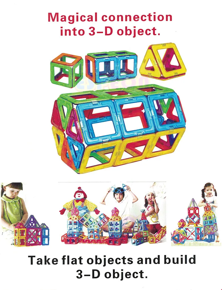 107 PCs Big Size Magnetic Designer Building Blocks Model & Building Toys Brick Enlighten Bricks Magnetic Toys for Children 32