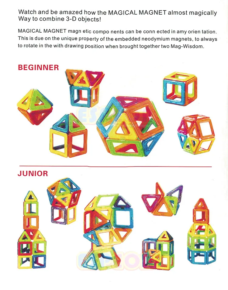 107 PCs Big Size Magnetic Designer Building Blocks Model & Building Toys Brick Enlighten Bricks Magnetic Toys for Children 33