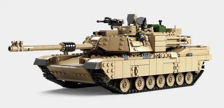 KAZI NEW 10000 Century Military M1A2 Abrams Tank Cannon Deformation hummer cars Building Free Shipping Blocks toys for children 3