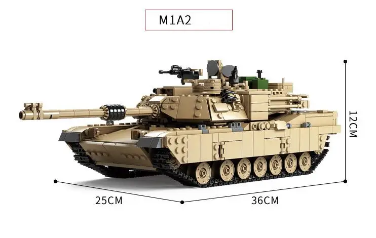 KAZI NEW 10000 Century Military M1A2 Abrams Tank Cannon Deformation hummer cars Building Free Shipping Blocks toys for children 2