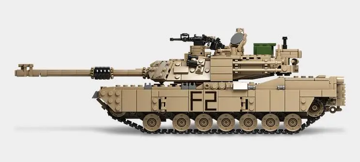 KAZI NEW 10000 Century Military M1A2 Abrams Tank Cannon Deformation hummer cars Building Free Shipping Blocks toys for children 4