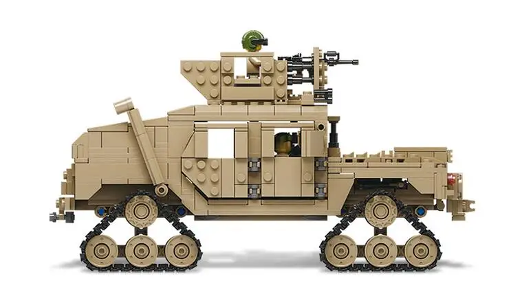 KAZI NEW 10000 Century Military M1A2 Abrams Tank Cannon Deformation hummer cars Building Free Shipping Blocks toys for children 7